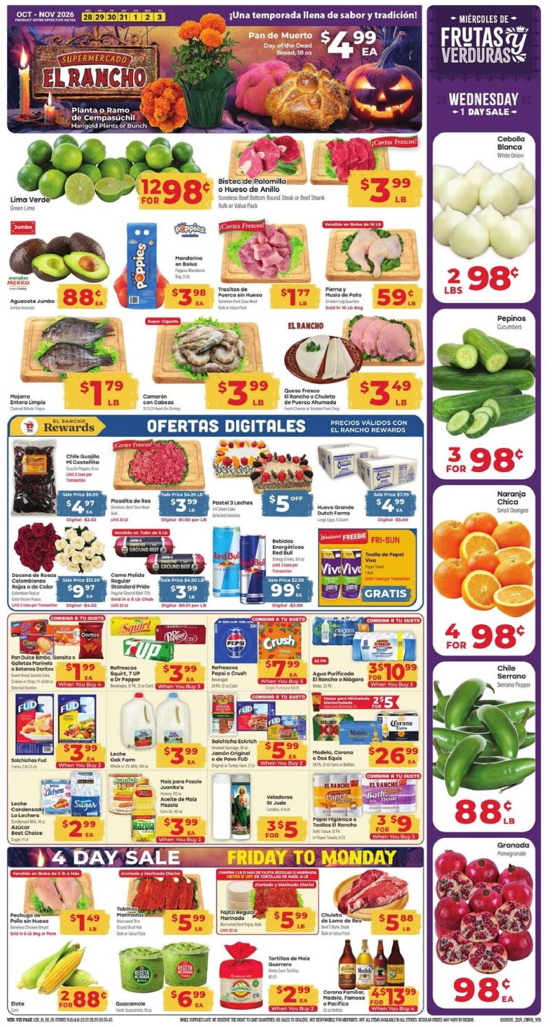 EL RANCHO weekly ad Oct 28 – Nov 4, 2026 – page 1