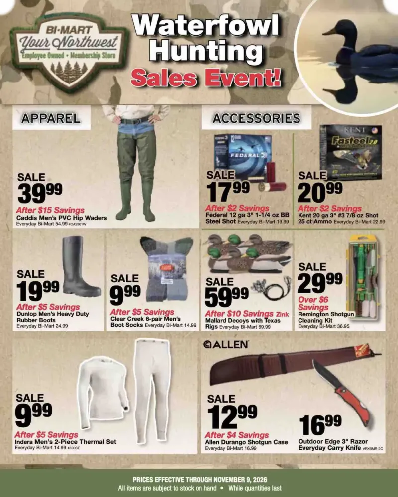 BI-MART weekly ad Oct 27 – Nov 29, 2026 – page 1