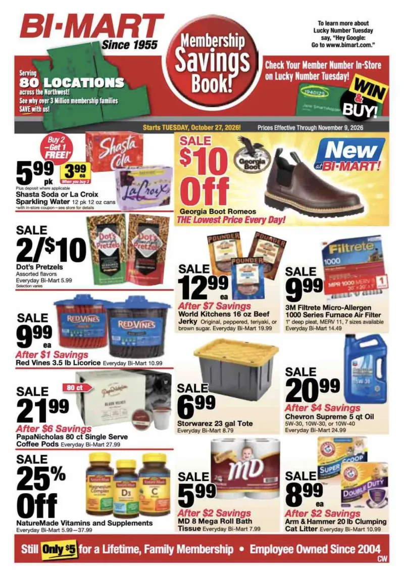 BI-MART weekly ad Oct 27 – Nov 29, 2026 – page 1