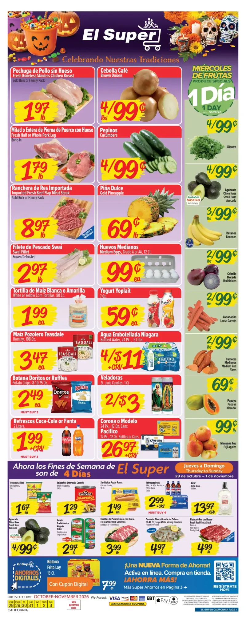 EL SUPER weekly ad Oct 28 – Nov 3, 2026 – page 1