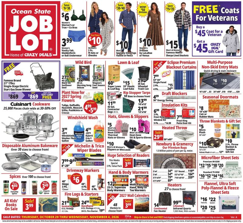 OCEAN STATE JOB LOT weekly ad Oct 29 – Nov 5, 2026 – page 1