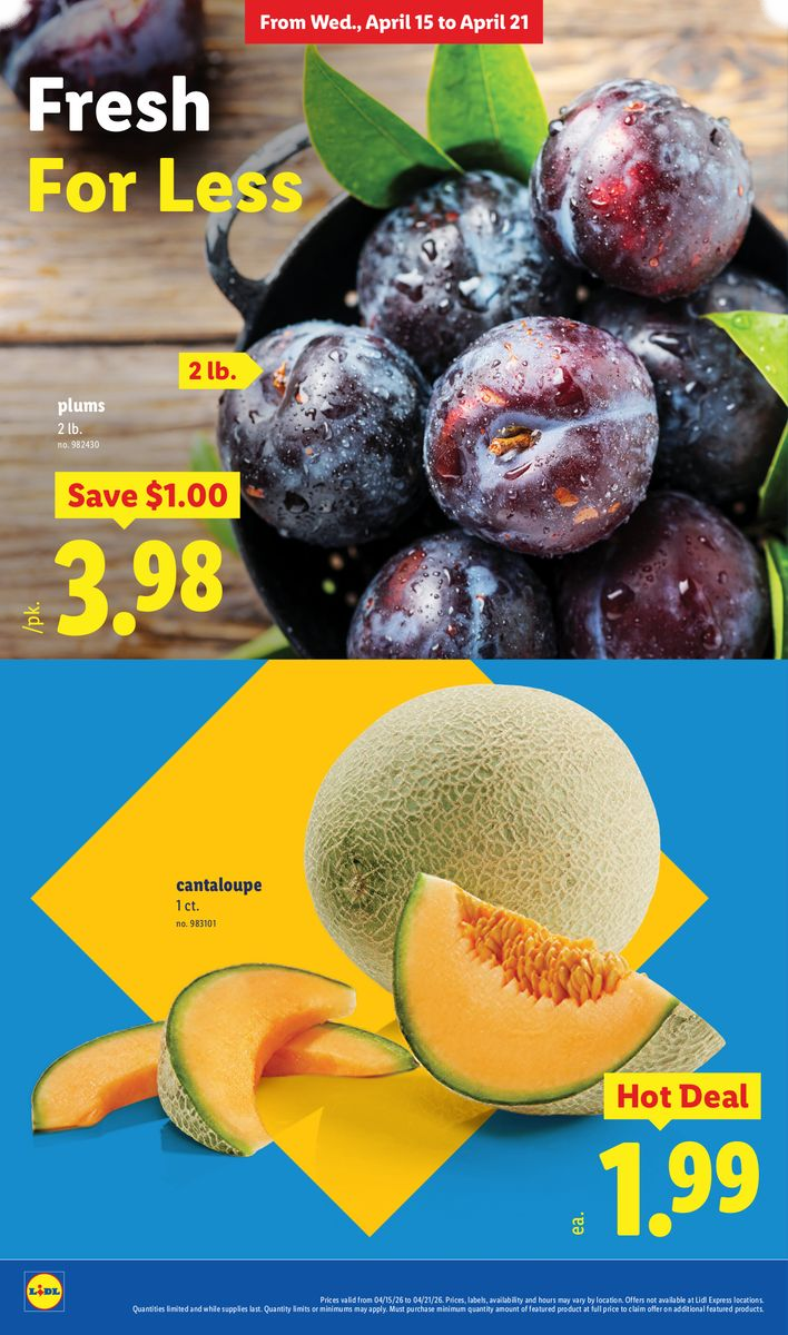 Plums and cantaloupe on sale.